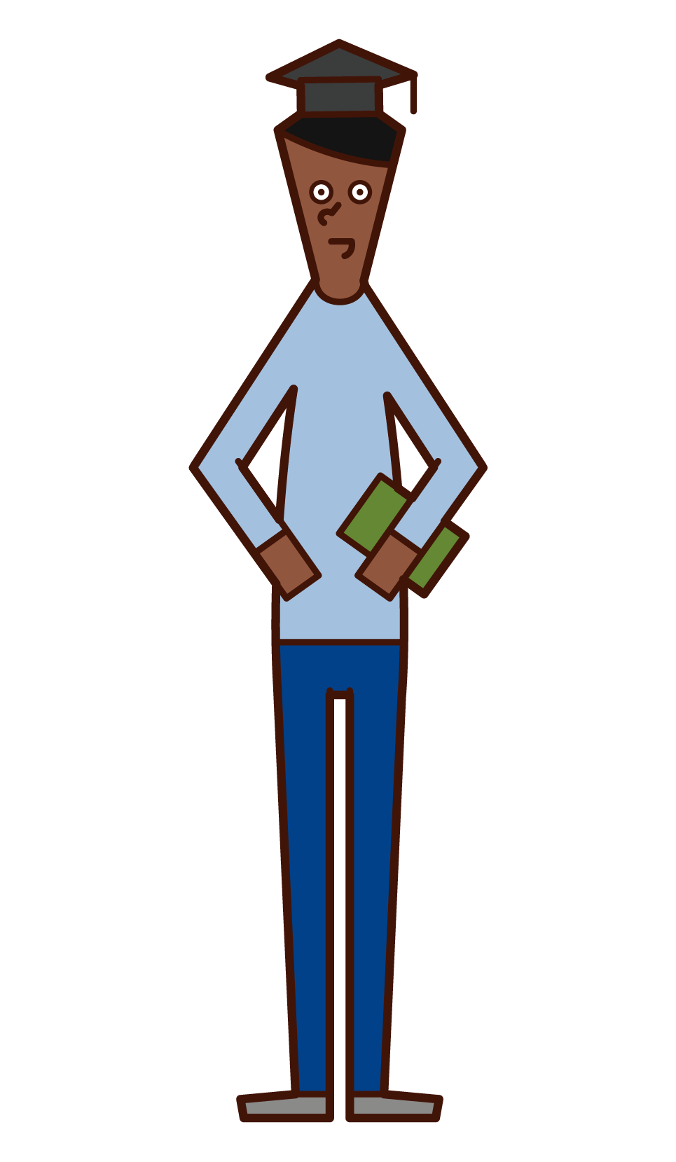 Illustration of a college student (male)