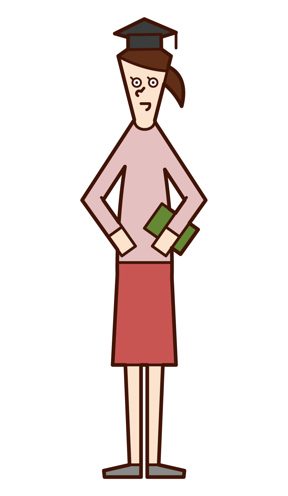 Illustration of a university student (female)