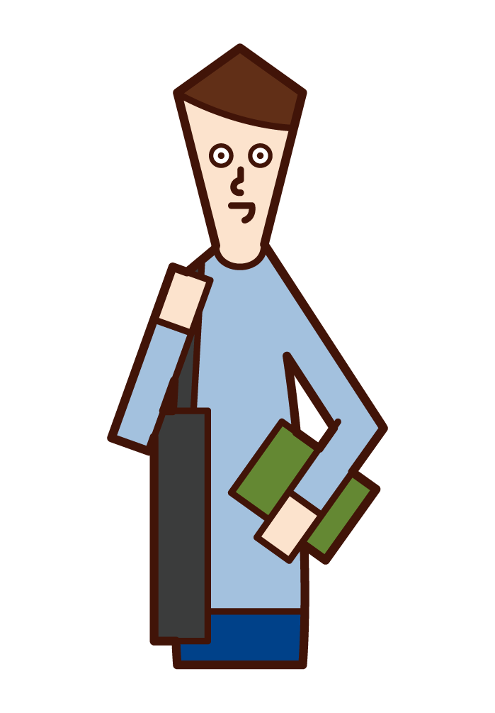 Illustration of a college student (male)