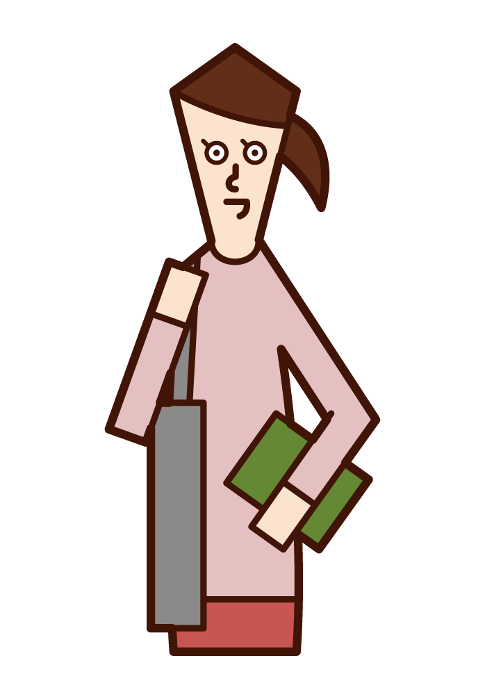 Illustration of a college student (male)