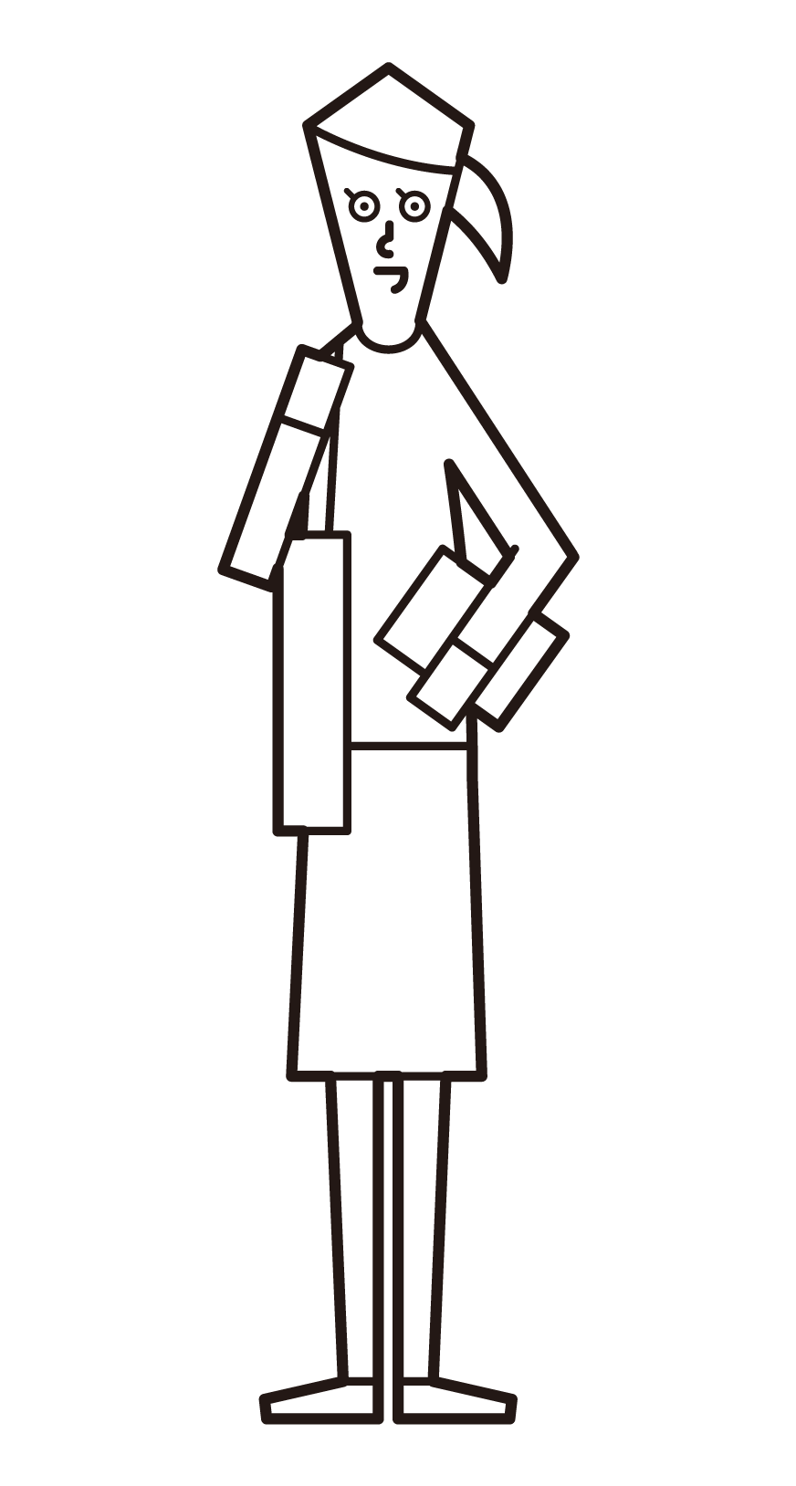 Illustration of a university student (female)