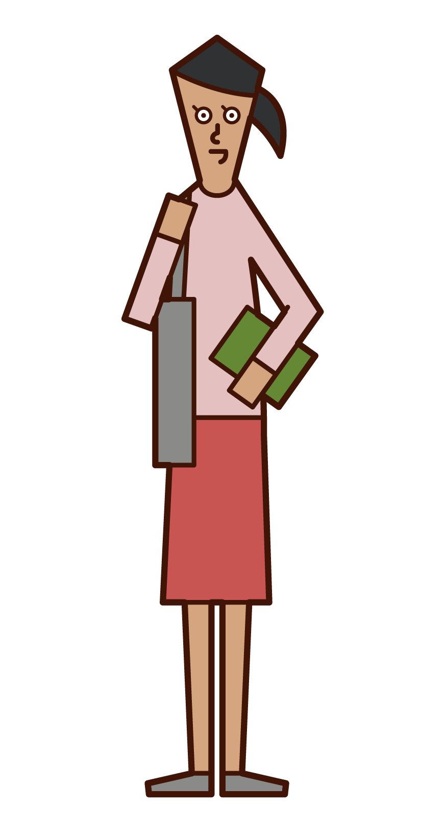 Illustration of a university student (female)