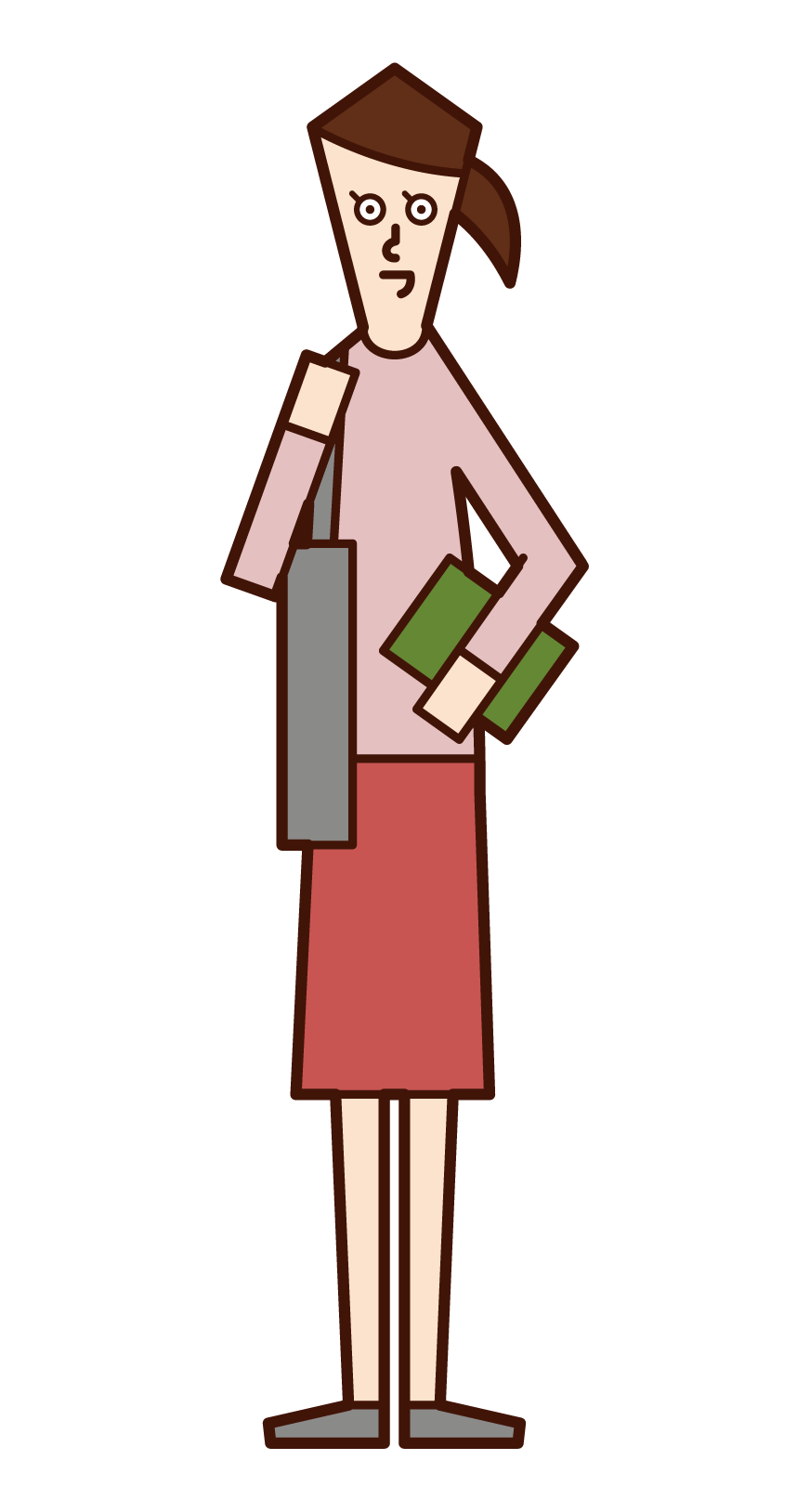 Illustration of a university student (female)