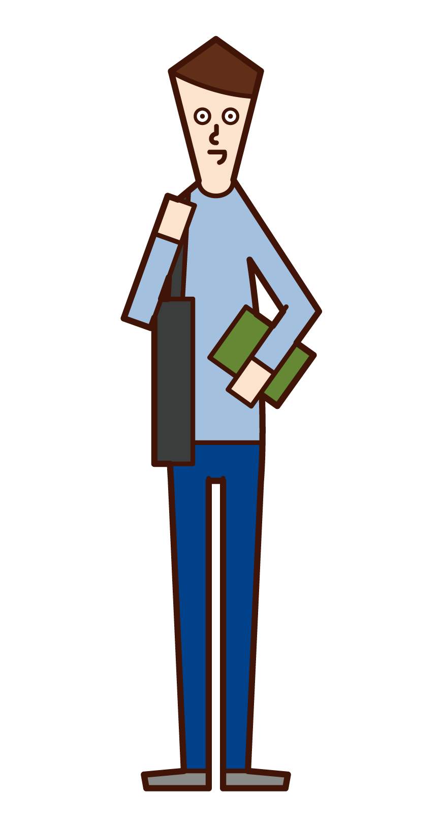 Illustration of a college student (male)