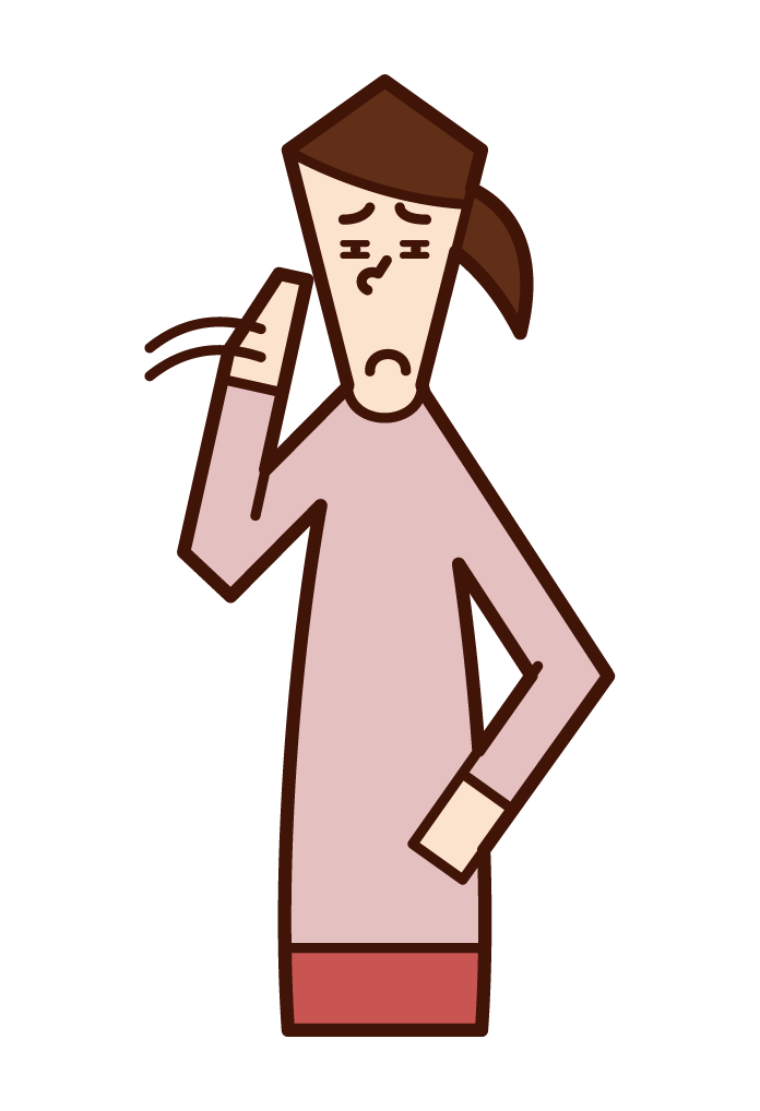 Illustration of a person (female) who denies