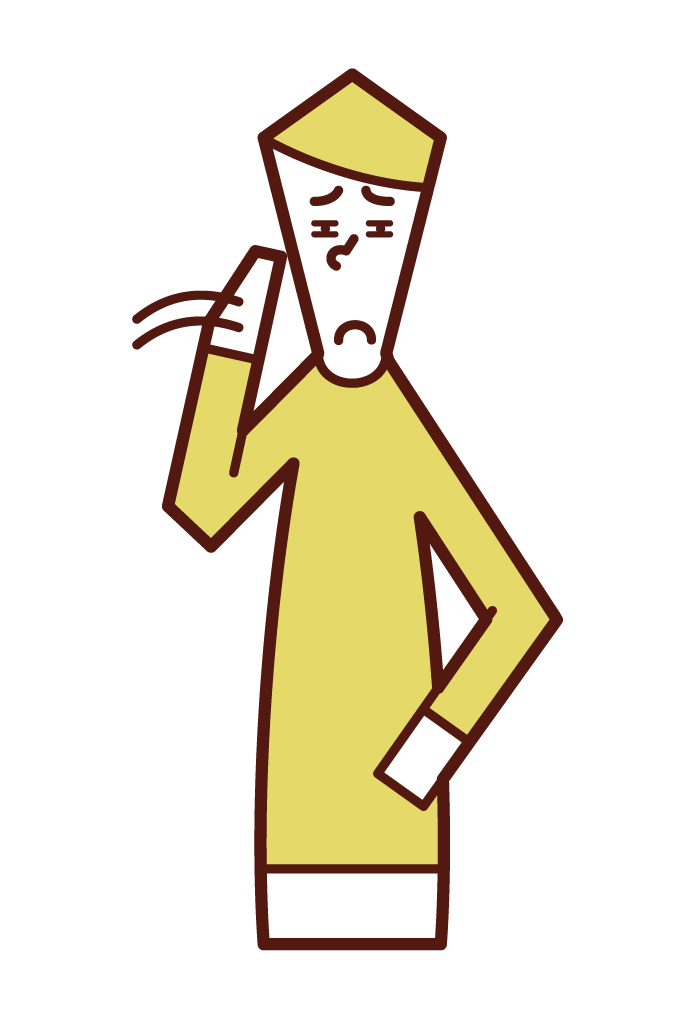 Illustration of a person (male) who denies