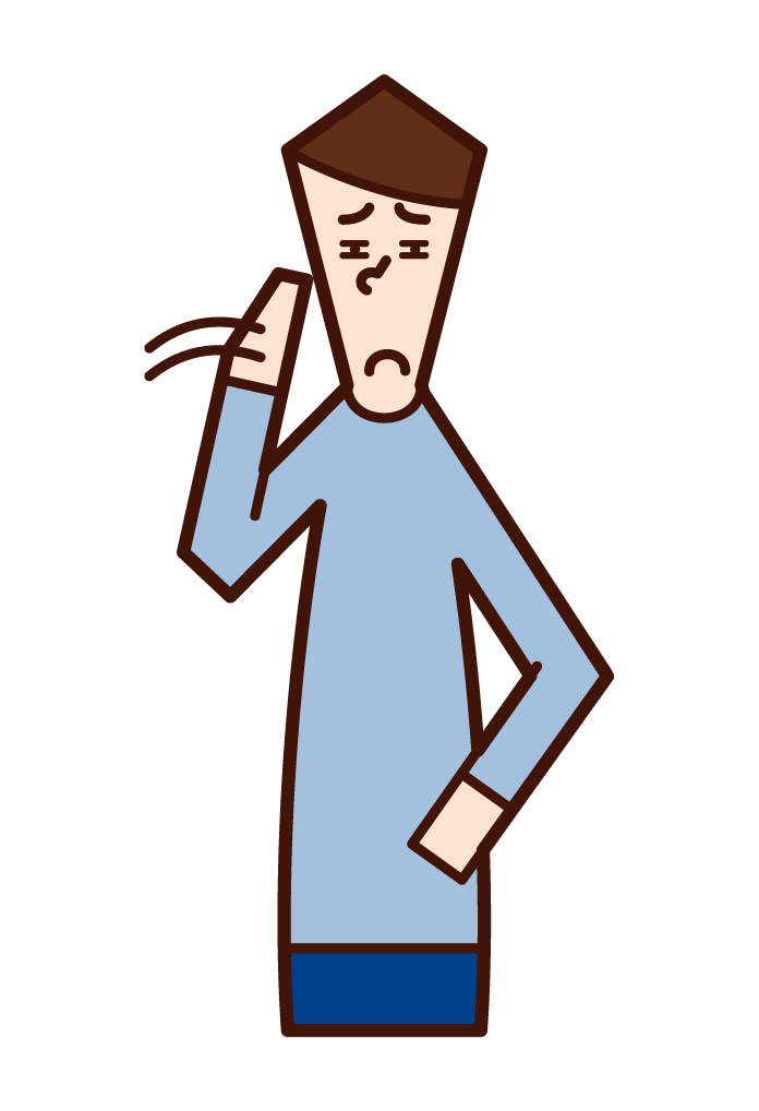 Illustration of a person (male) who denies