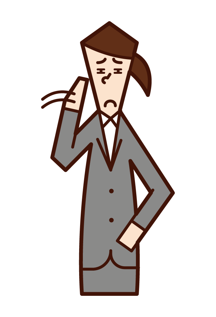 Illustration of a person (male) who denies