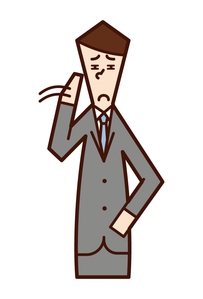 Illustration of a person (male) who denies