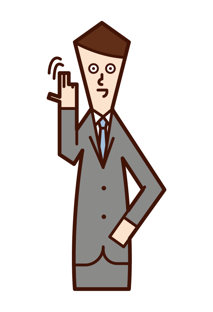 Illustration of a person (male) who denies