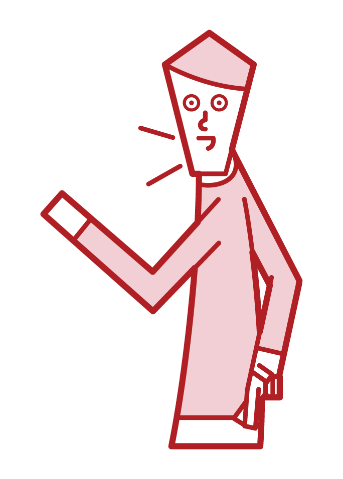 Illustration of a man making a lying gesture
