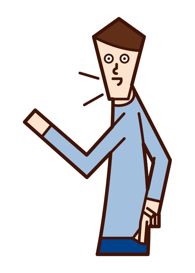 Illustration of a man making a lying gesture