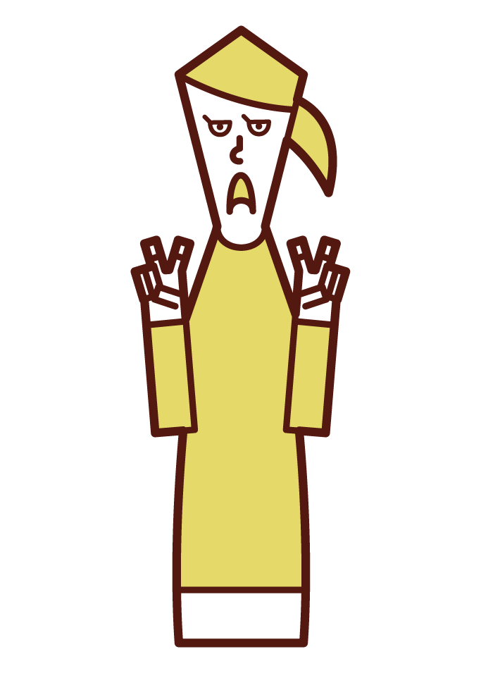 Illustration of a cynical person (female)