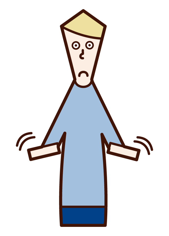 Illustration of a man making a gesture to represent "so-so"