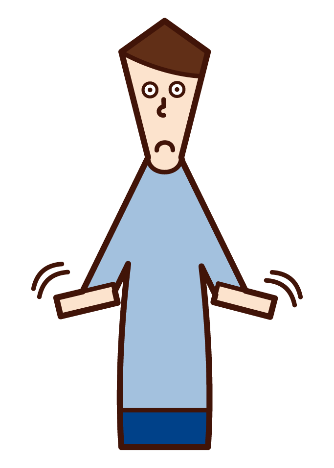 Illustration of a man making a gesture to represent "so-so"