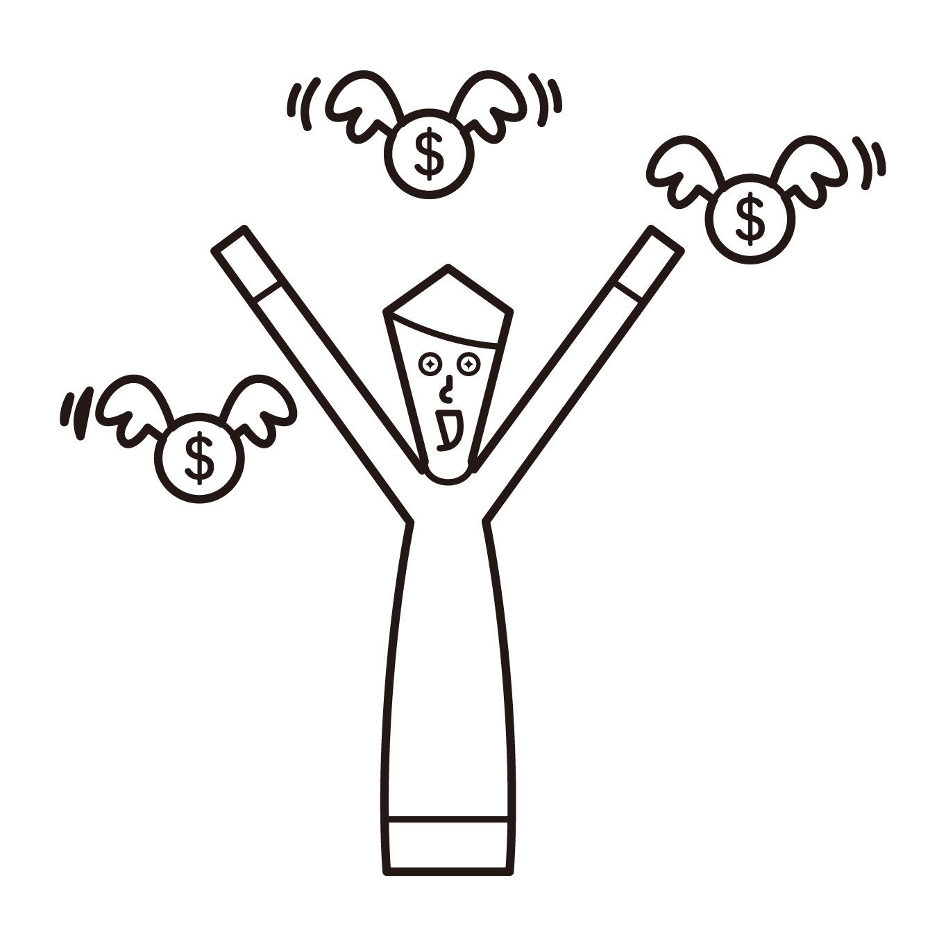 Illustration of a man who is happy to earn a special income