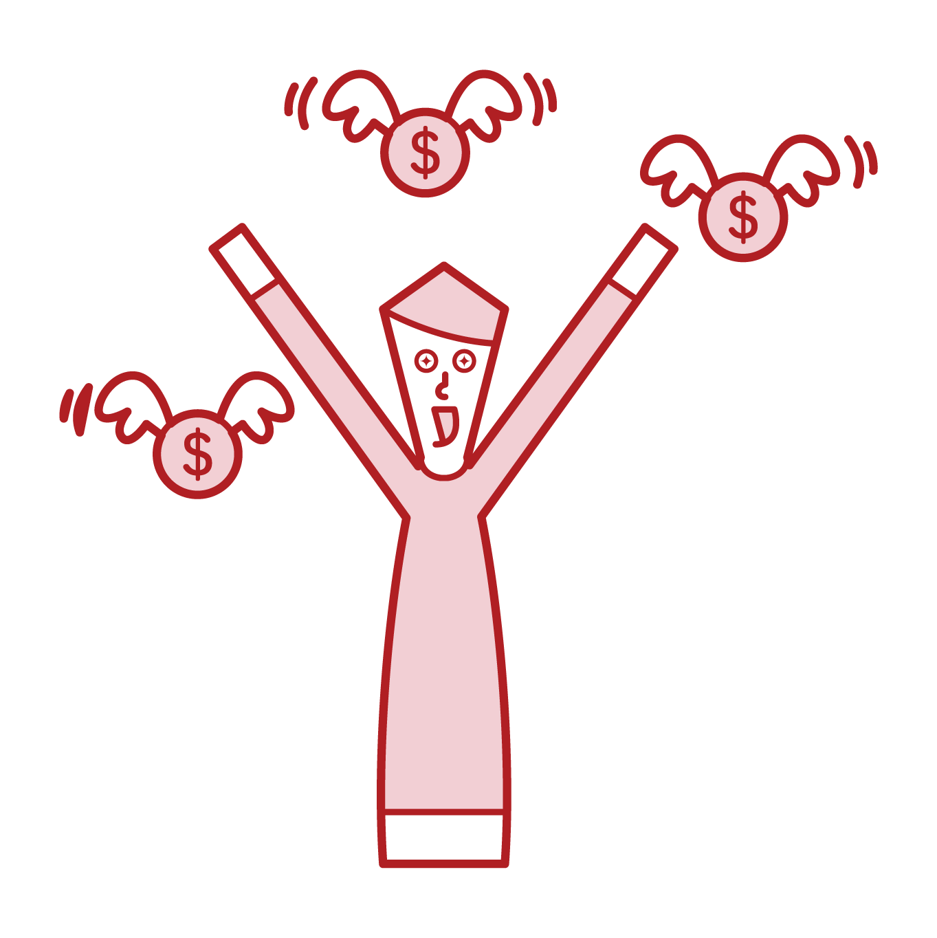 Illustration of a man who is happy to earn a special income