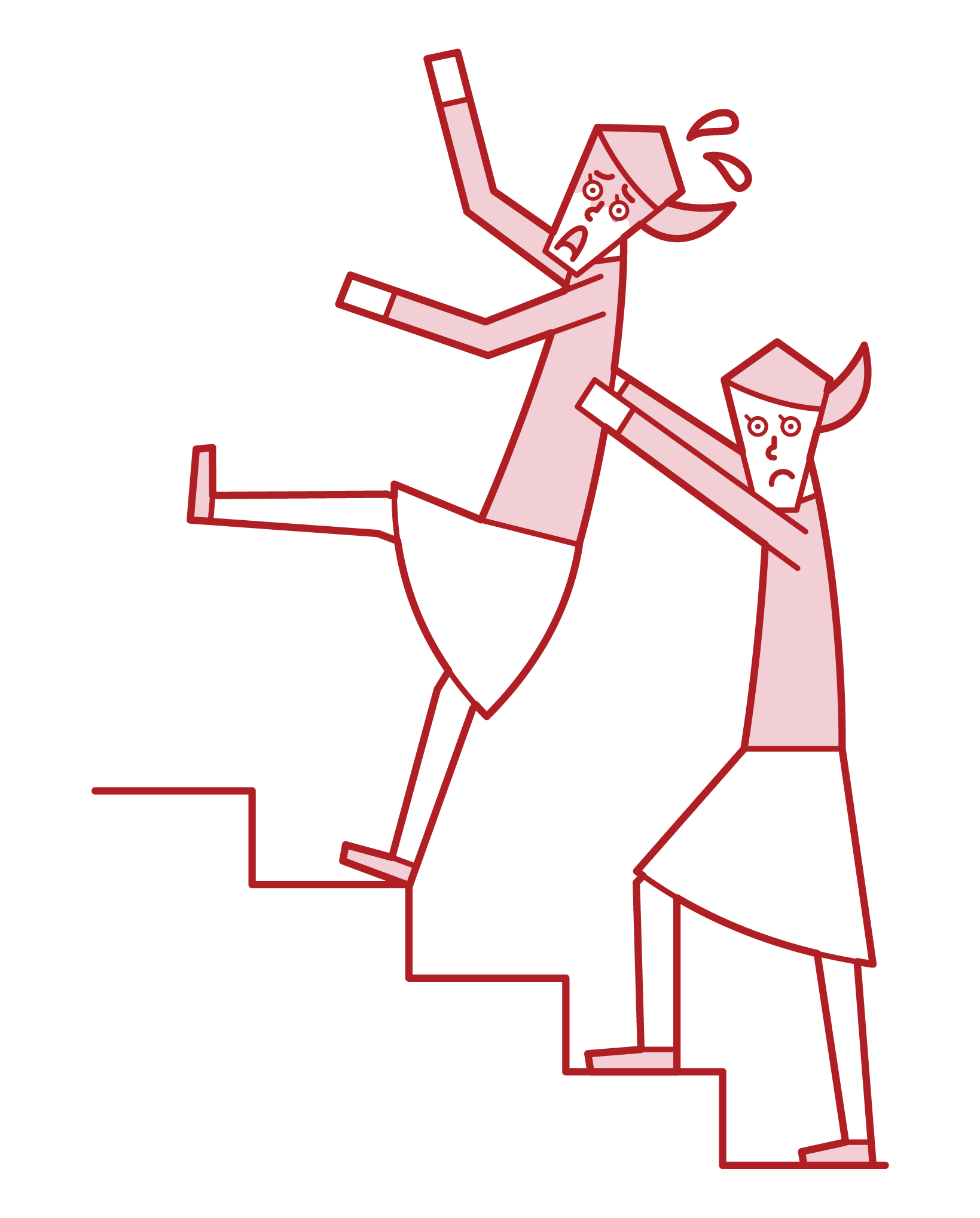 Illustration of a person (woman) who helps a person