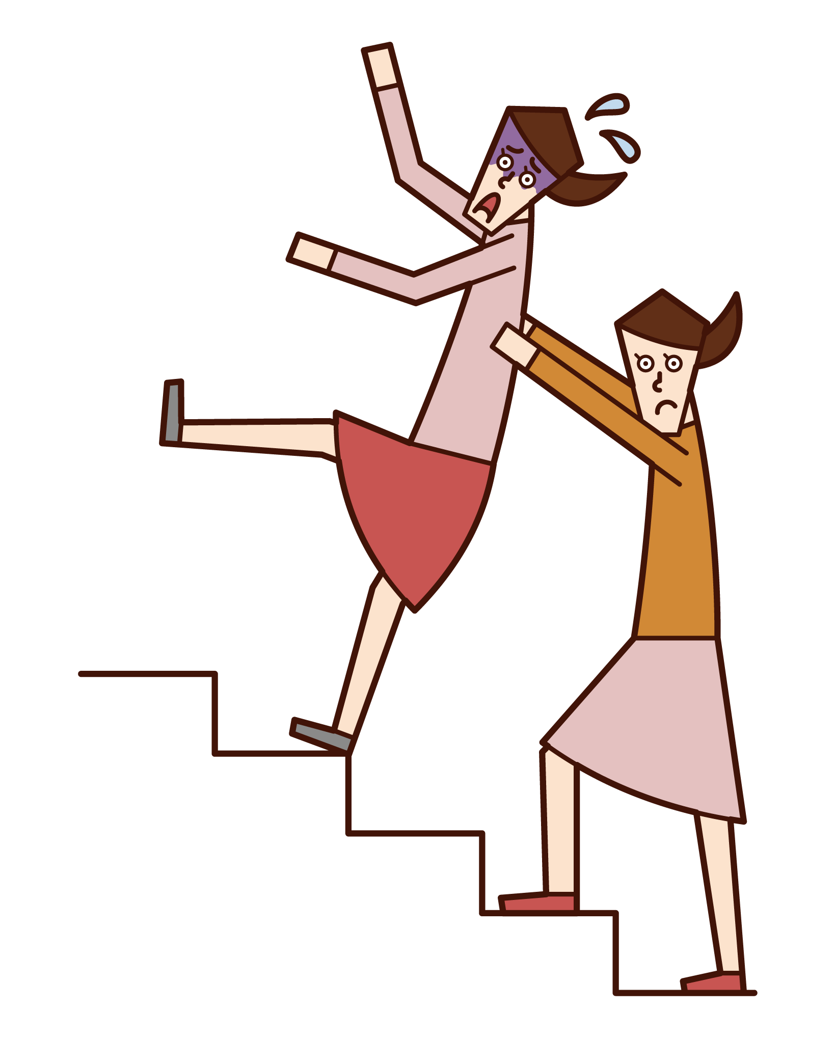 Illustration of a person (woman) who helps a person