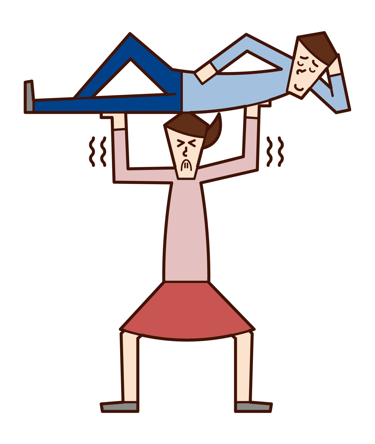 Illustration of a woman who supports her husband or boyfriend