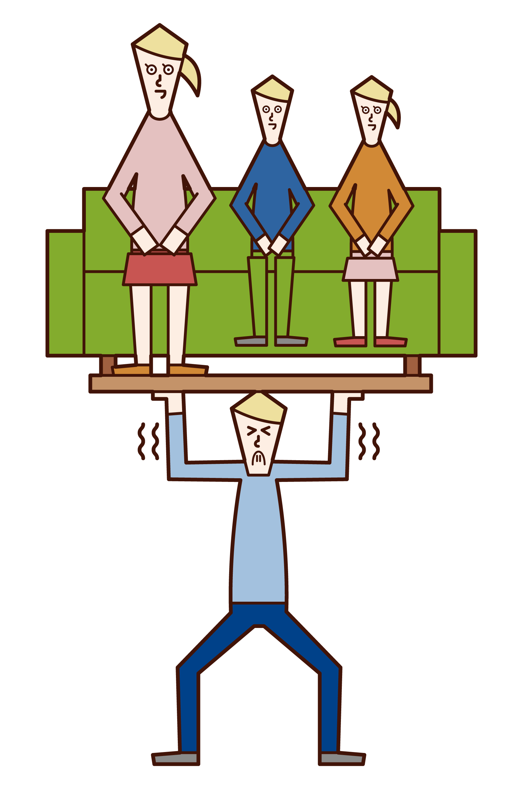 Illustration of a man who supports a family