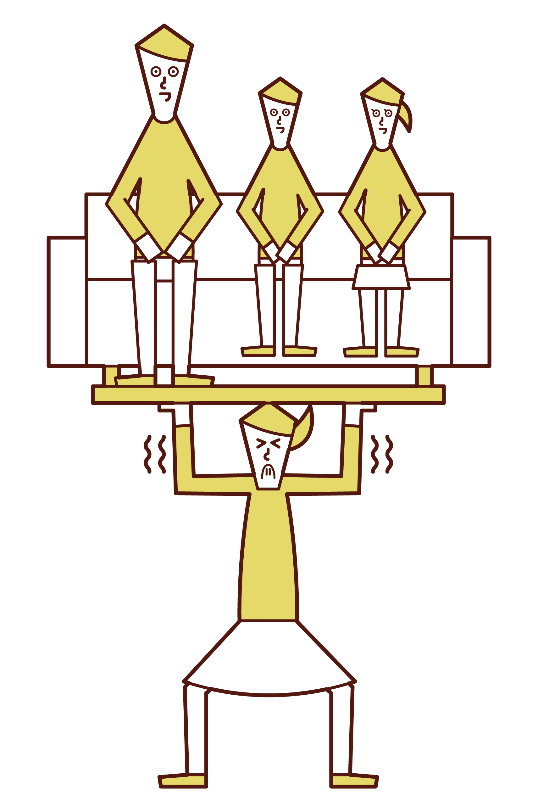 Illustration of a woman who supports a family