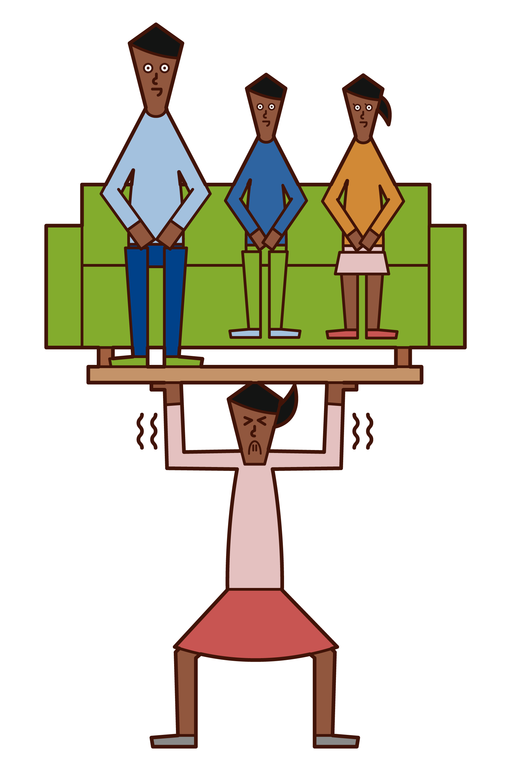 供養家庭的人和家庭的支柱（女性）的插圖