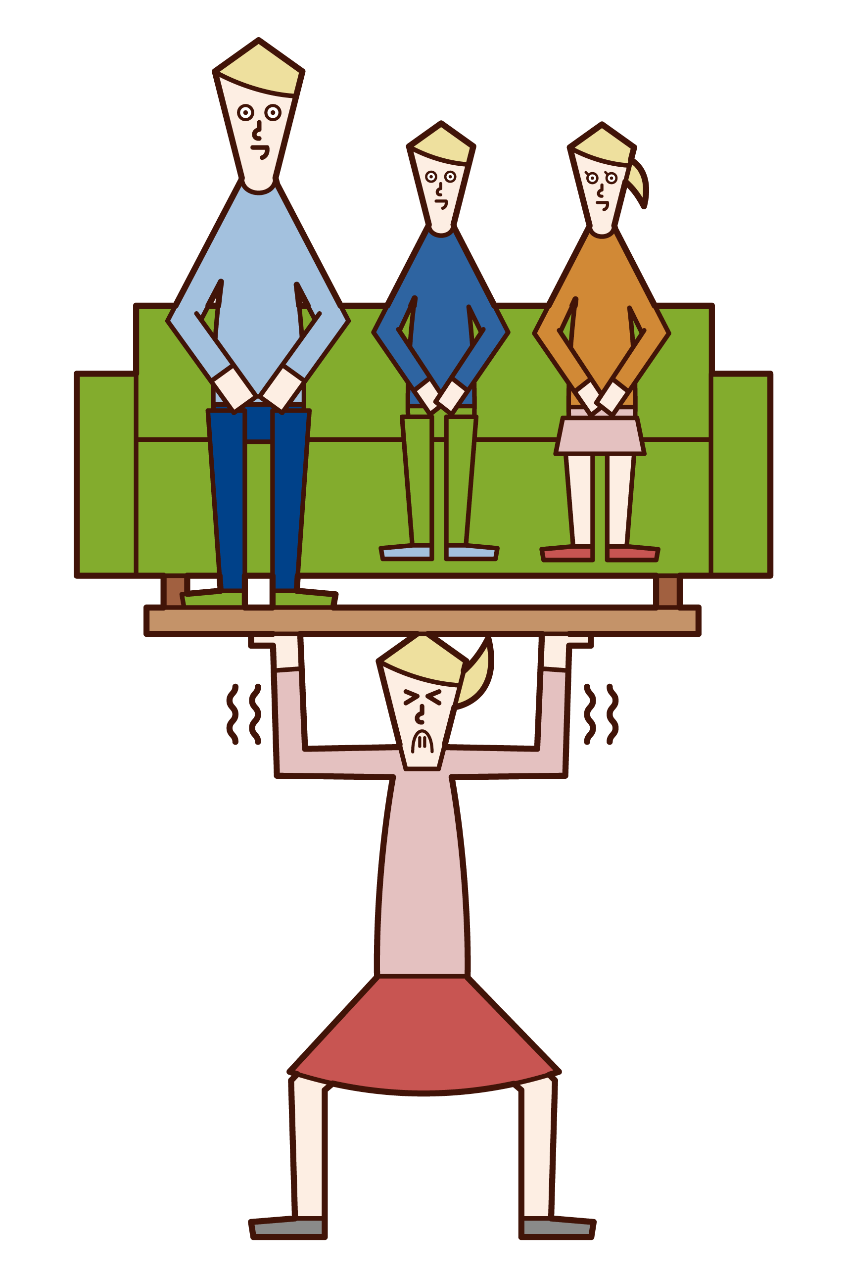 供養家庭的人和家庭的支柱（女性）的插圖