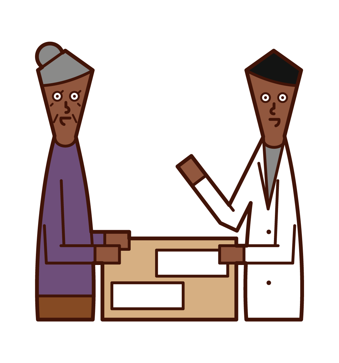 Illustration of a pharmacist (male) working in a pharmacy