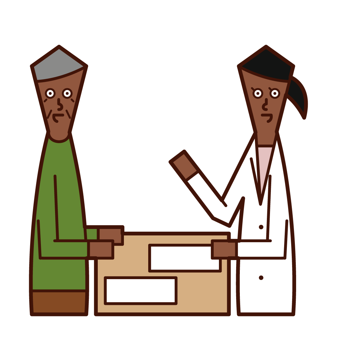 Illustration of a pharmacist (female) working in a pharmacy