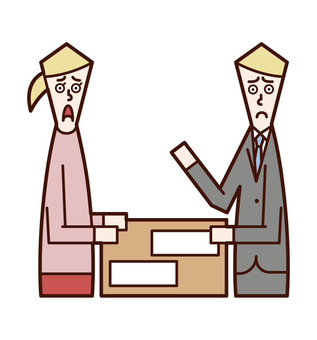 Illustration of a person (male) who consults, consults troubles, and counsels troubles