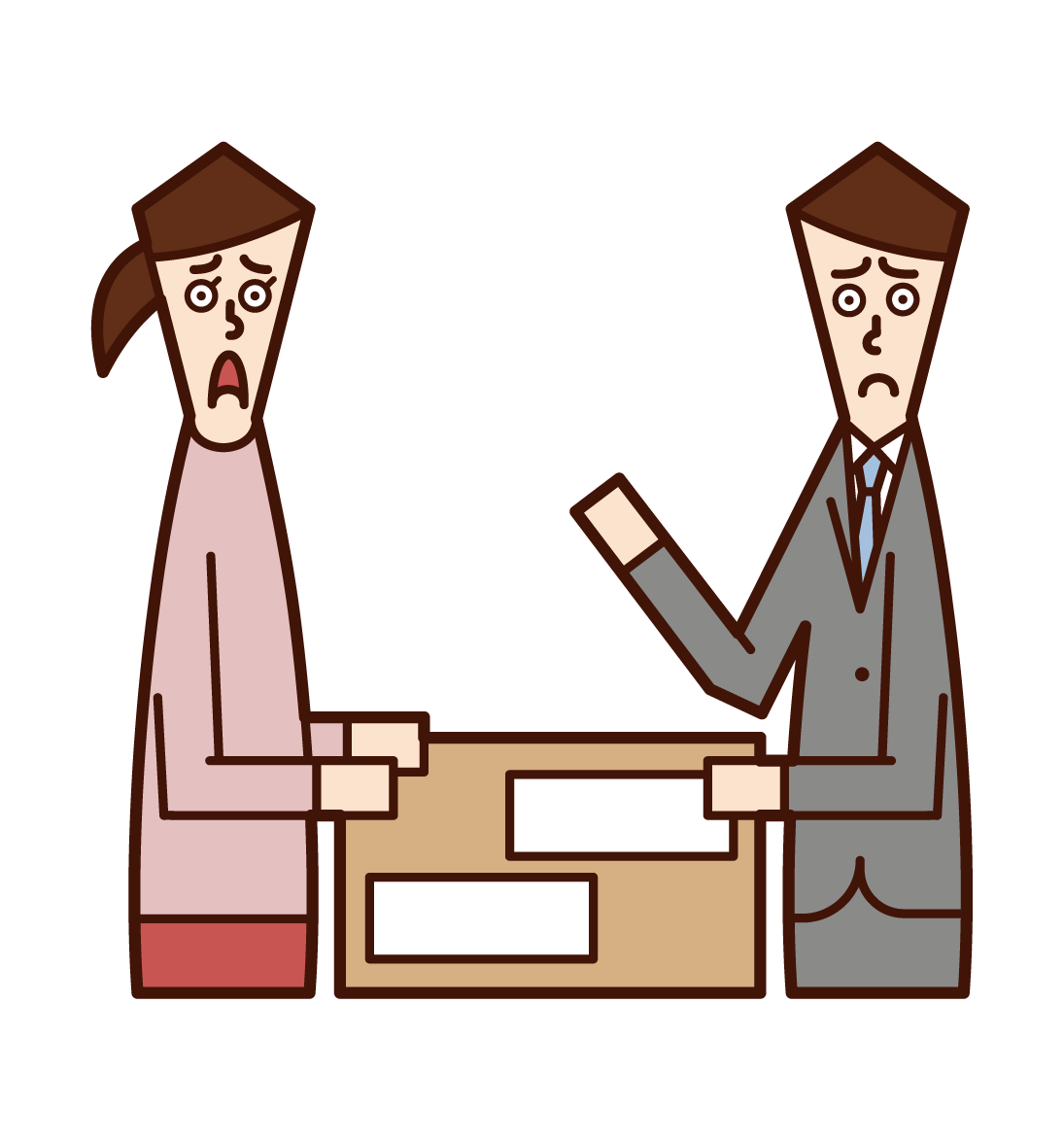 Illustration of a person (male) who consults, consults troubles, and counsels troubles