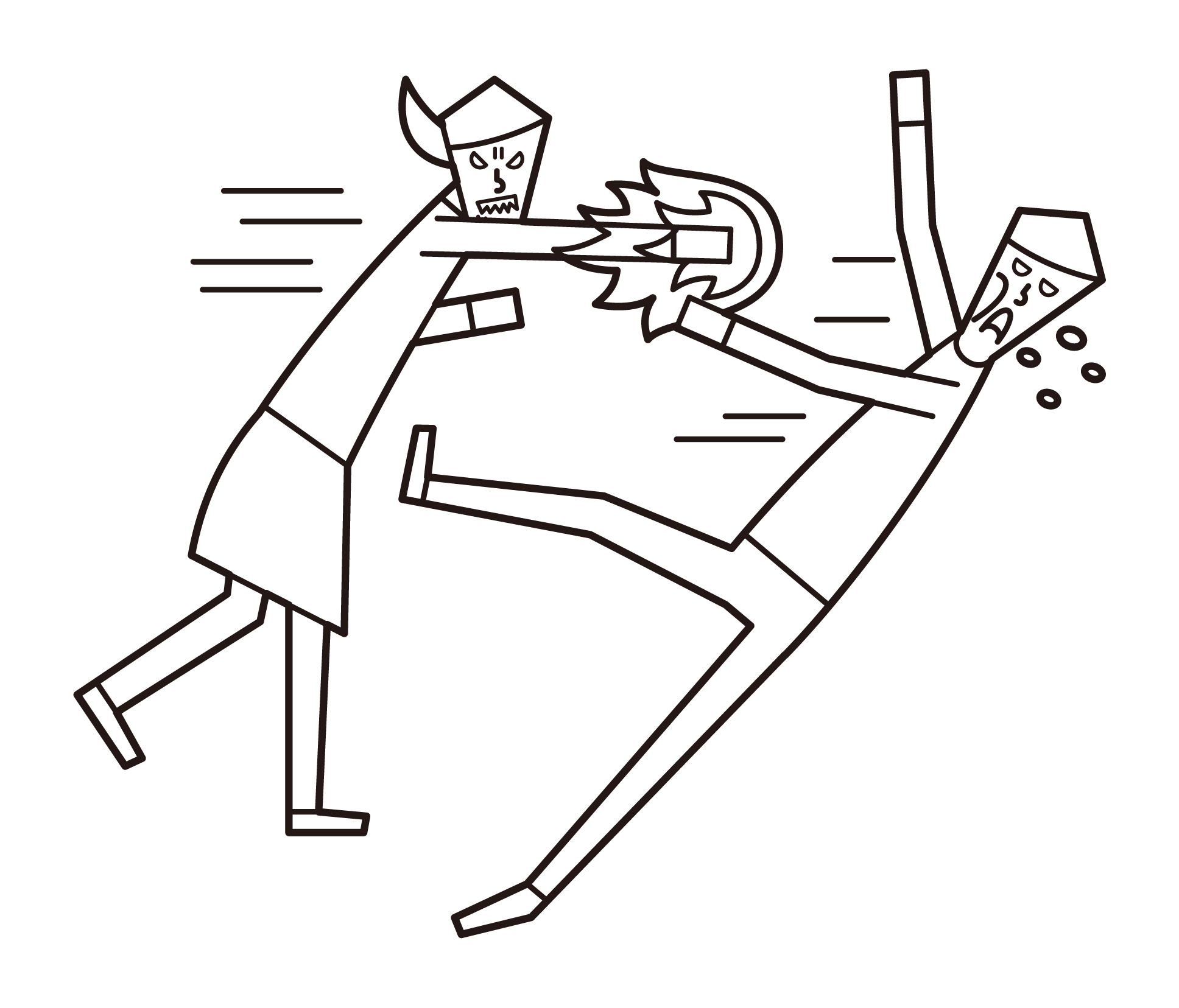 Illustration of a punching person (female)