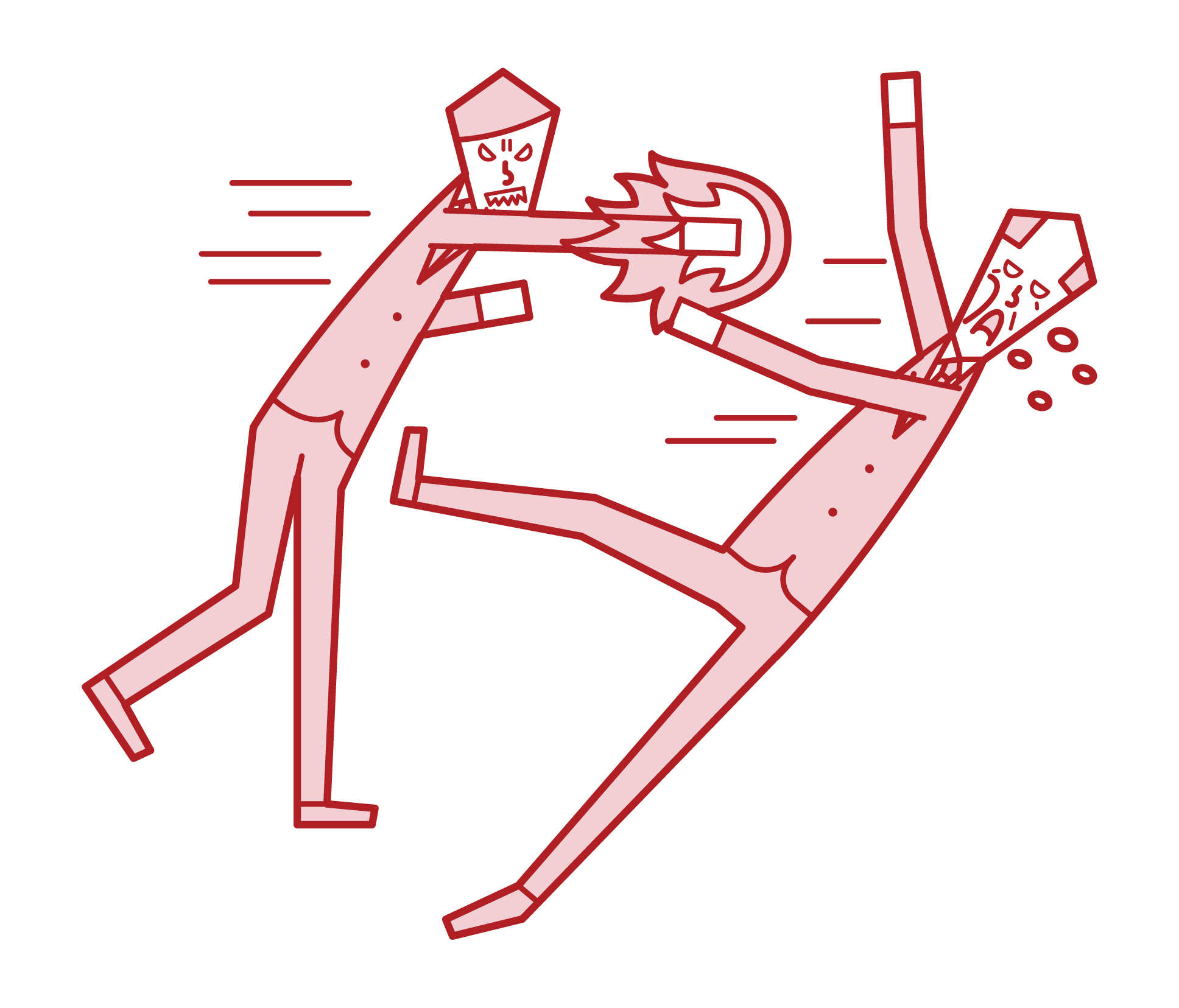 Illustration of a beating person (male)