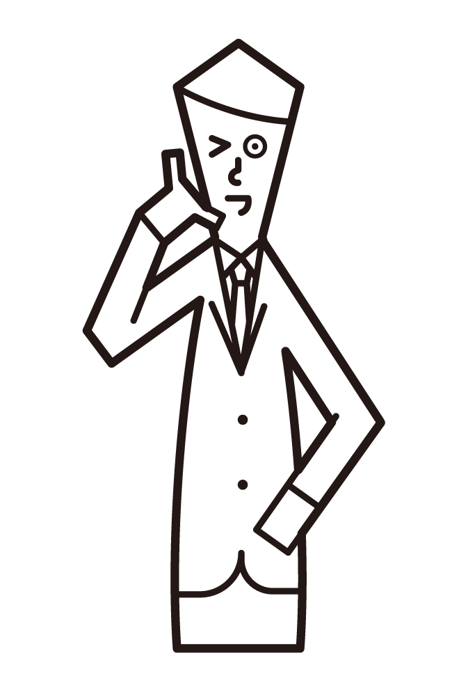 Illustration of a gesture (male) making a phone call