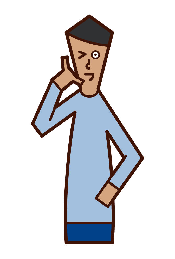 Illustration of a gesture (male) making a phone call