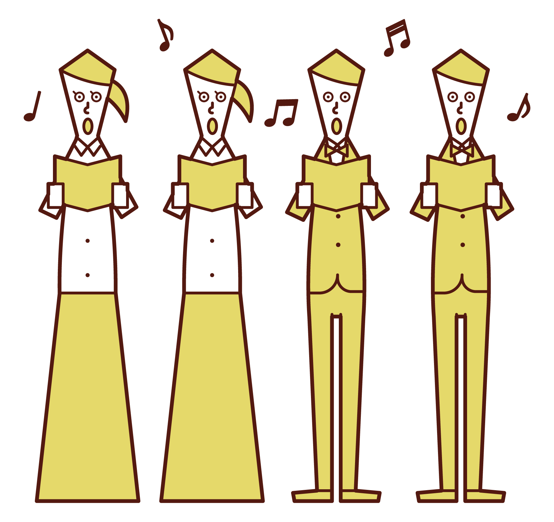 オーケストラの合唱団のイラスト
