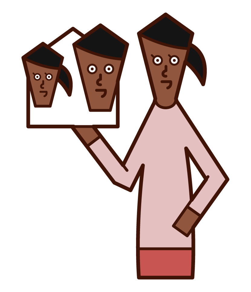 Illustration of a person (female) who supports dependents and family members