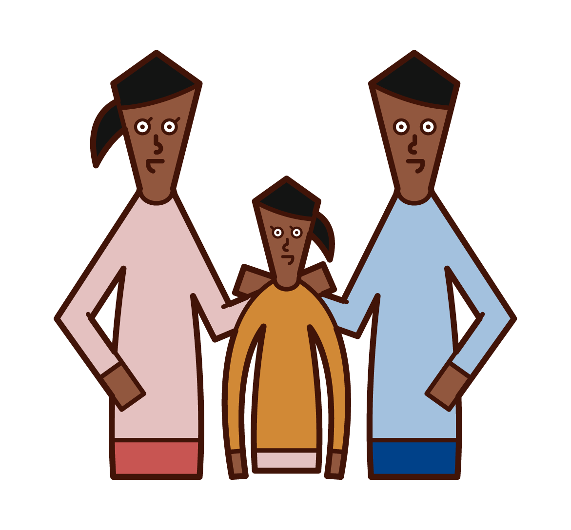 Illustration of parent and child, family and adoption