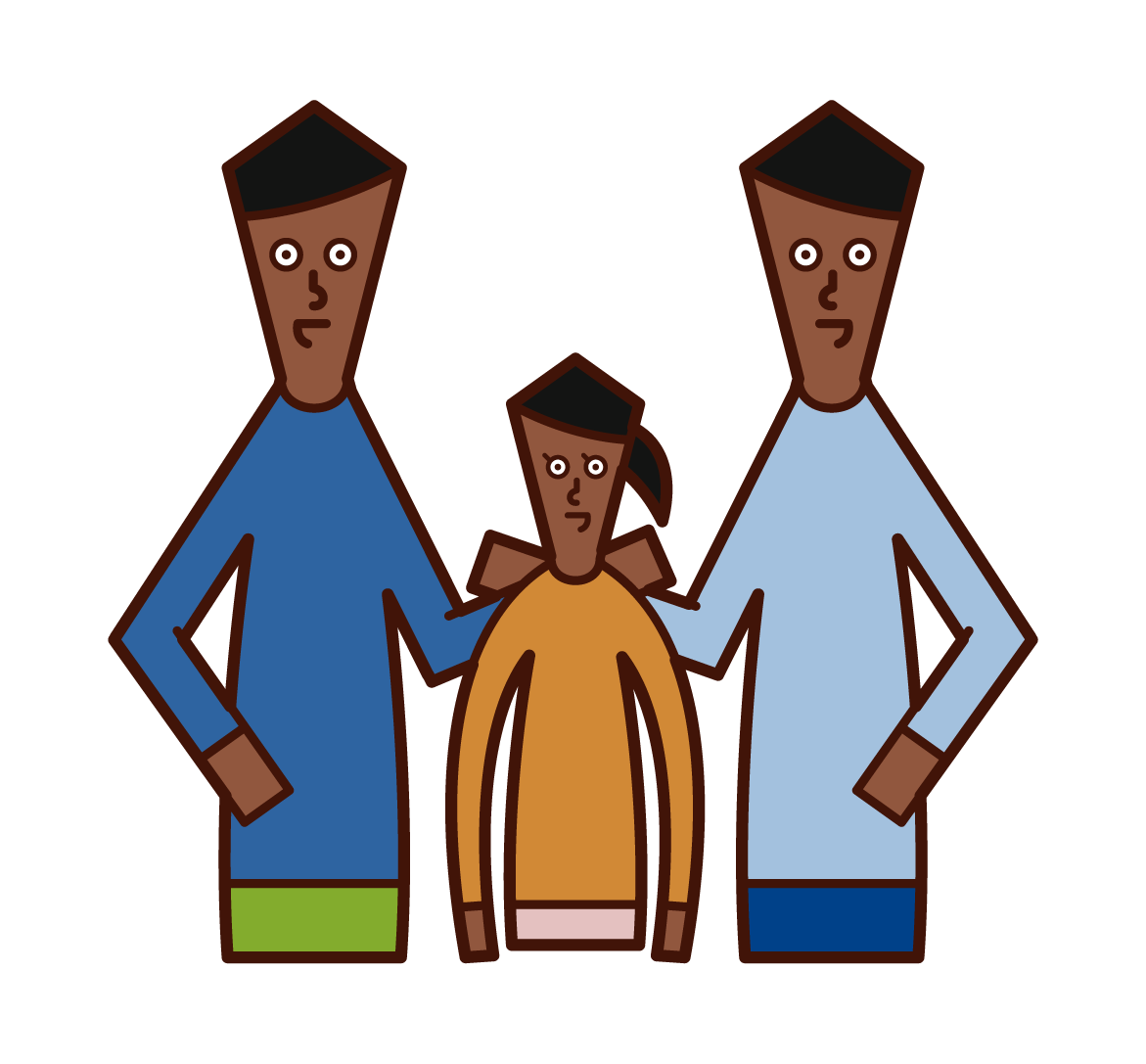Illustration of an adopted same-sex couple (male)