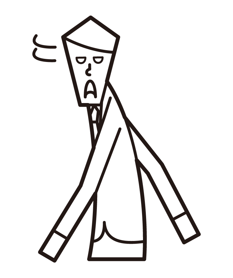 Illustration of a man turning around with an angry face