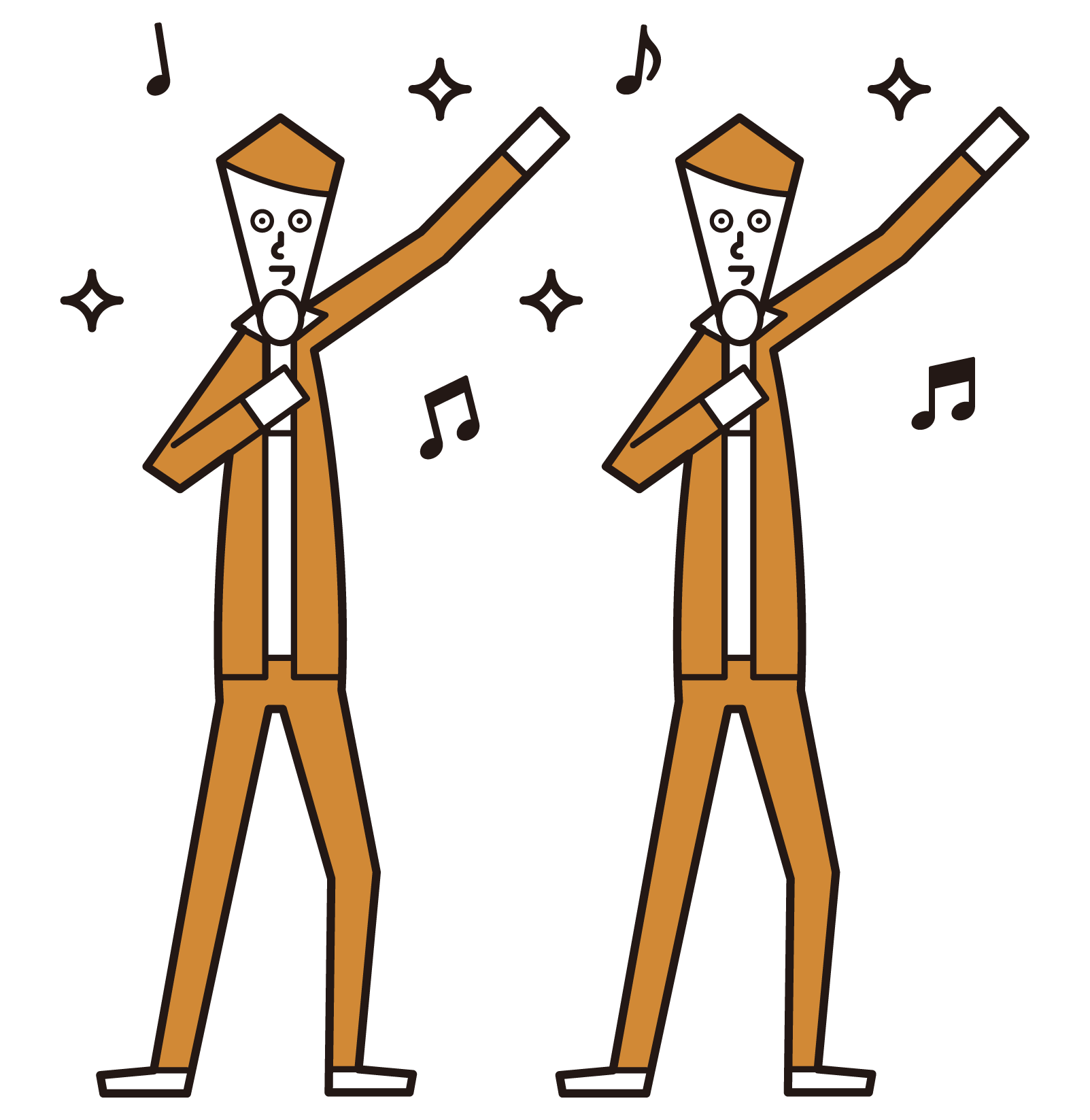 偶像歌手的單位、藝人和藝人（男性）的插圖