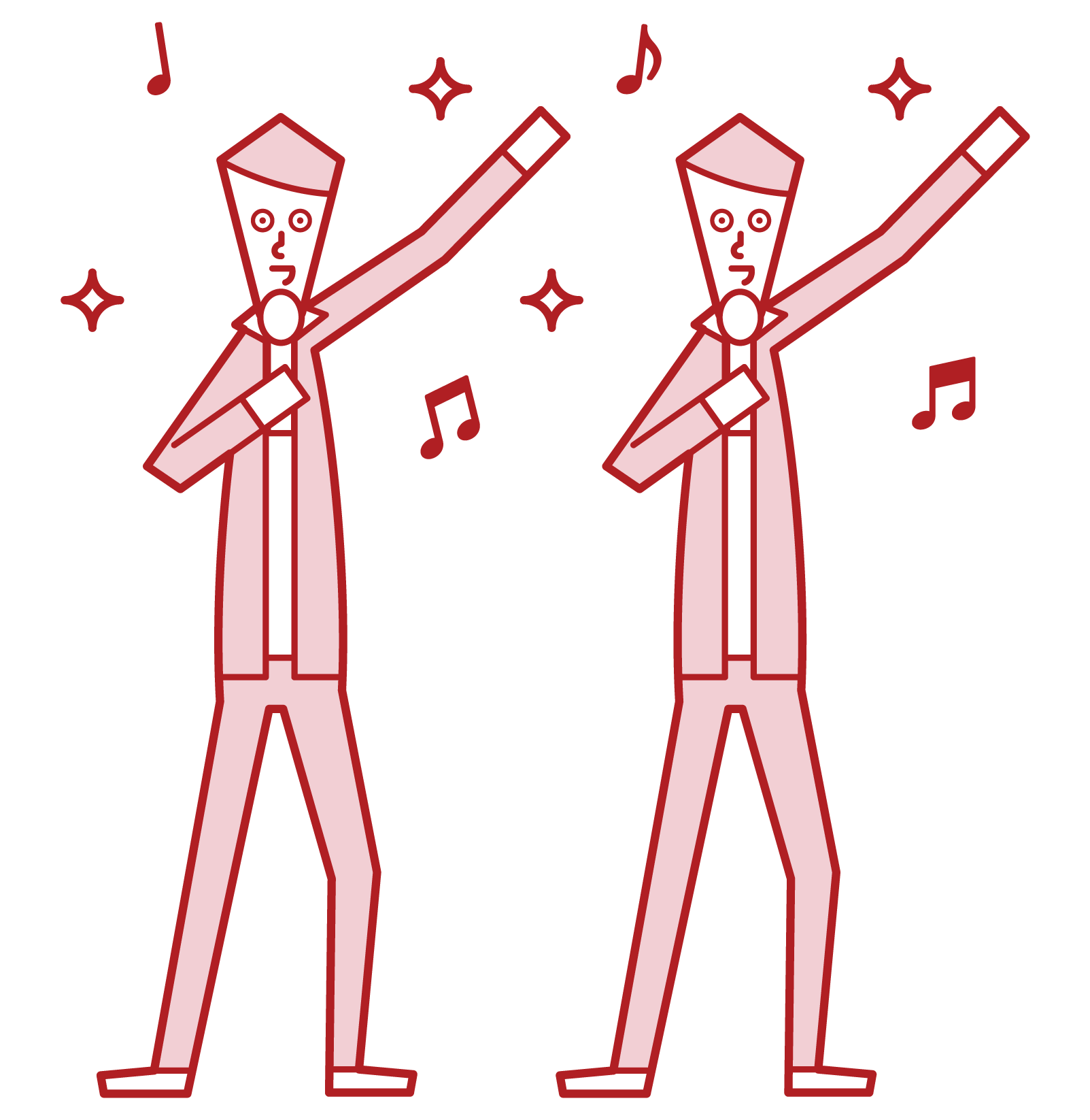 偶像歌手的單位、藝人和藝人（男性）的插圖