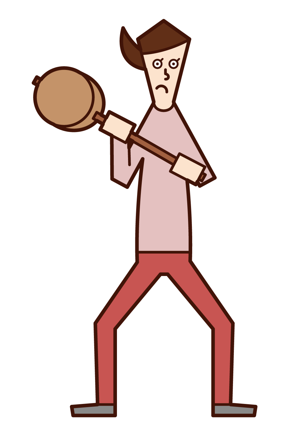 Illustration of a woman using a hammer