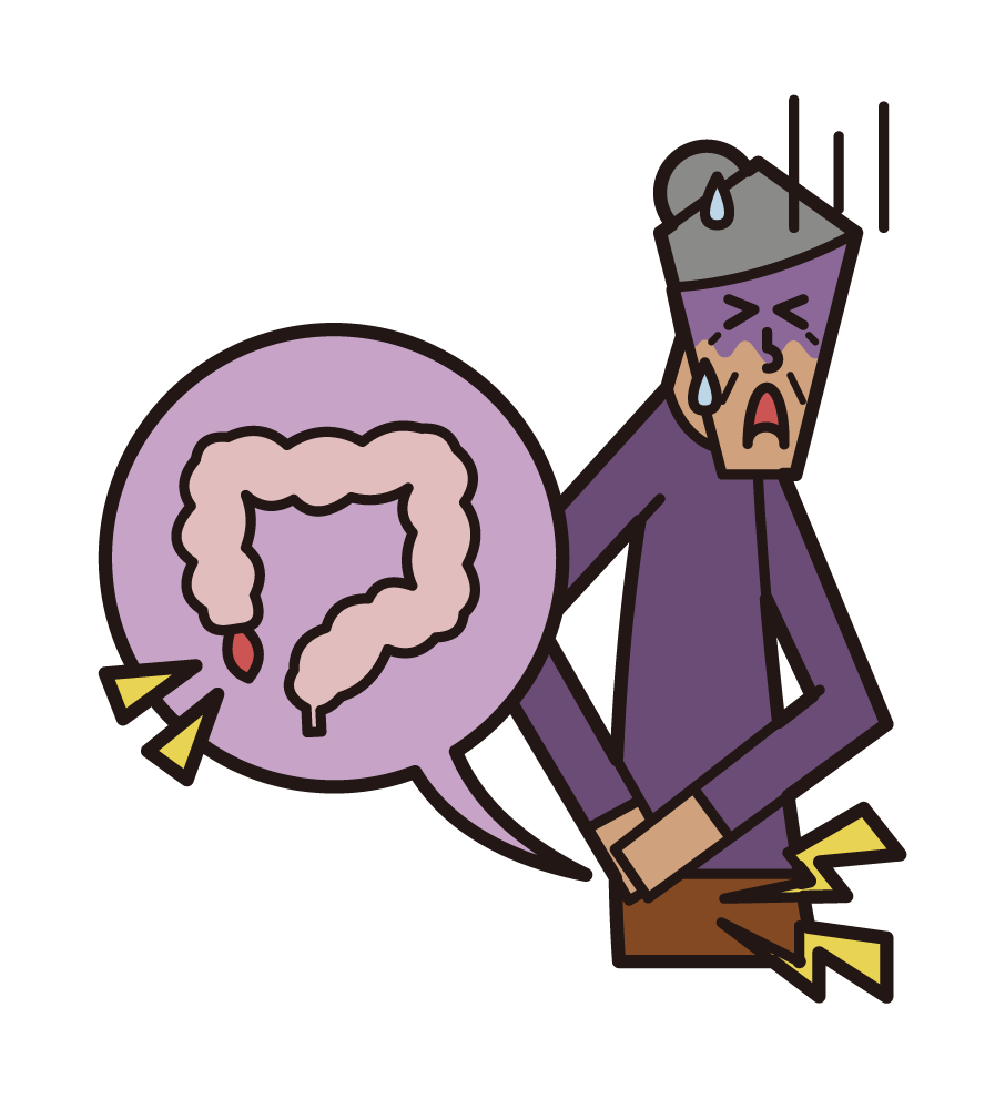 Illustration of appendicitis and cecum (grandmother)