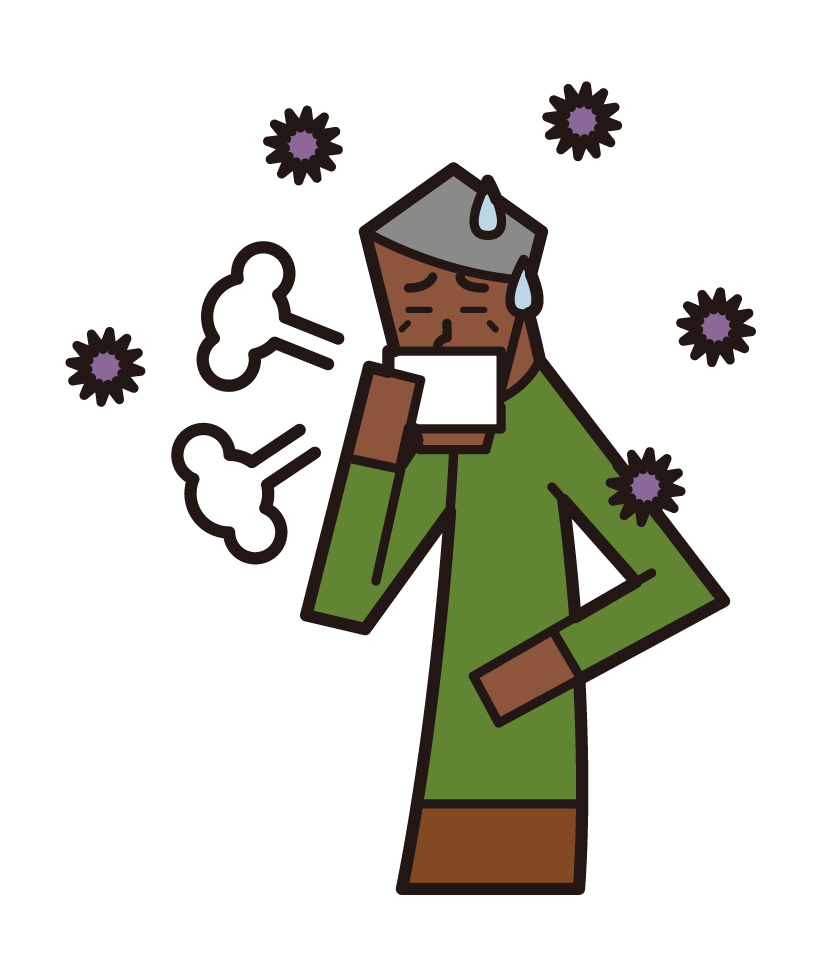 Illustration of influenza (male)