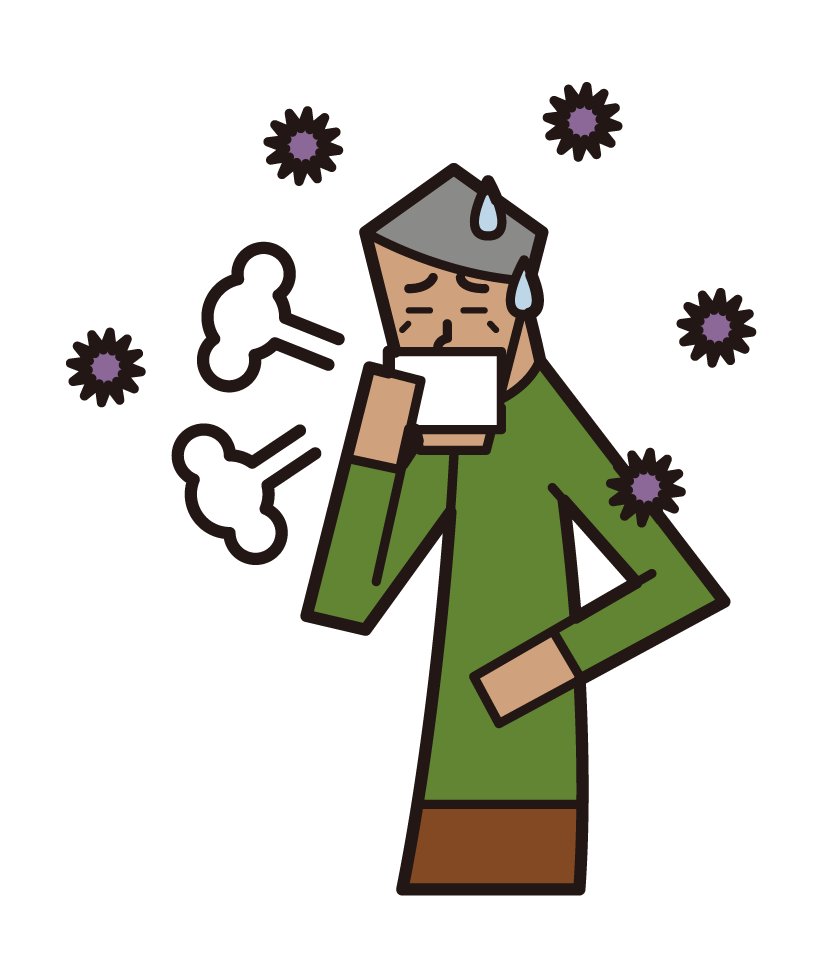 Illustration of influenza (male)