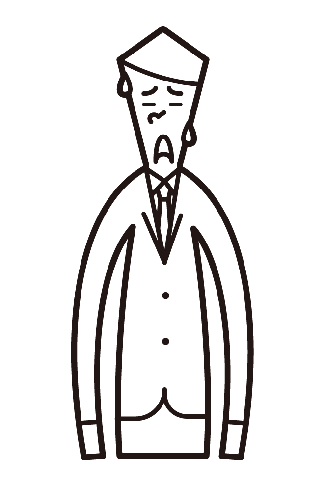 Illustration of a man with a troubled face