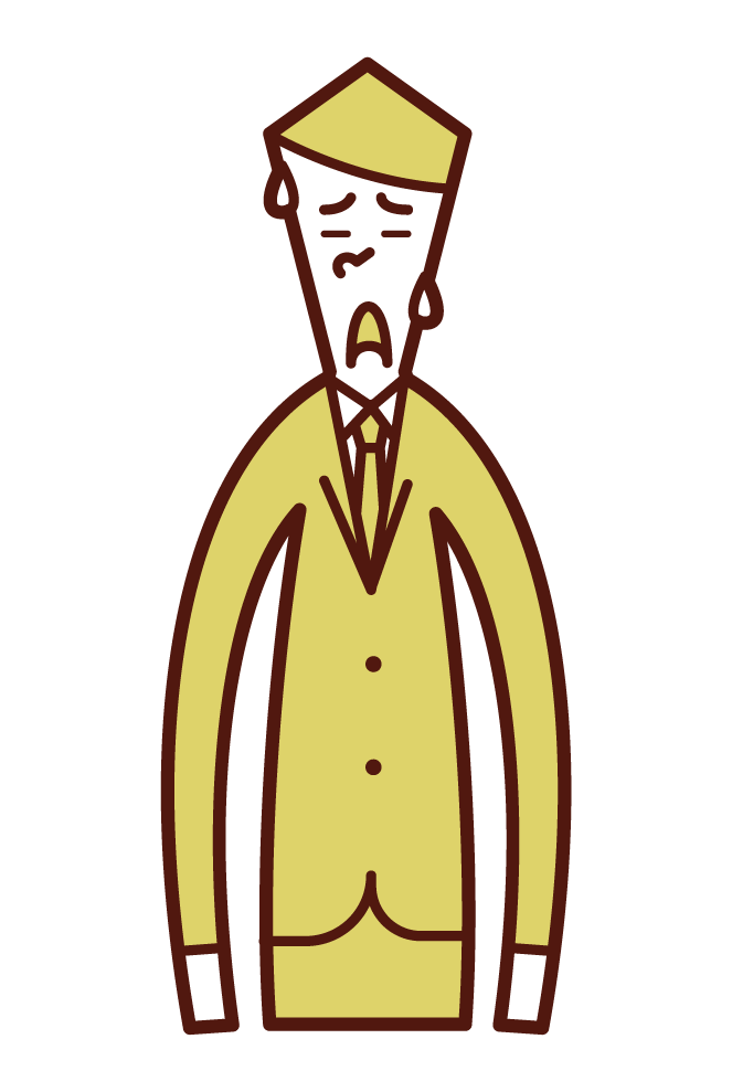 Illustration of a man with a troubled face