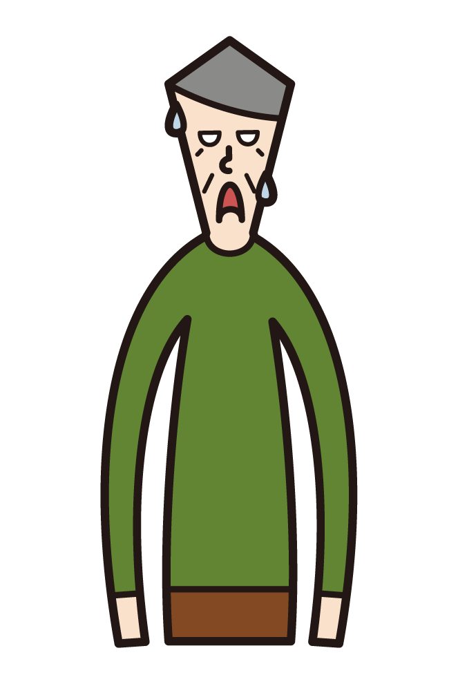 Illustration of a person (male) who looks disgusting